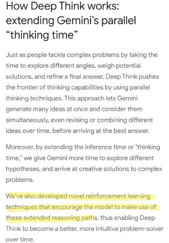🔥 Google DeepMind выпустили Gemini 2.5 Deep Think — для Ultra‑пользователей
🚀 Характеристики:
&gt;