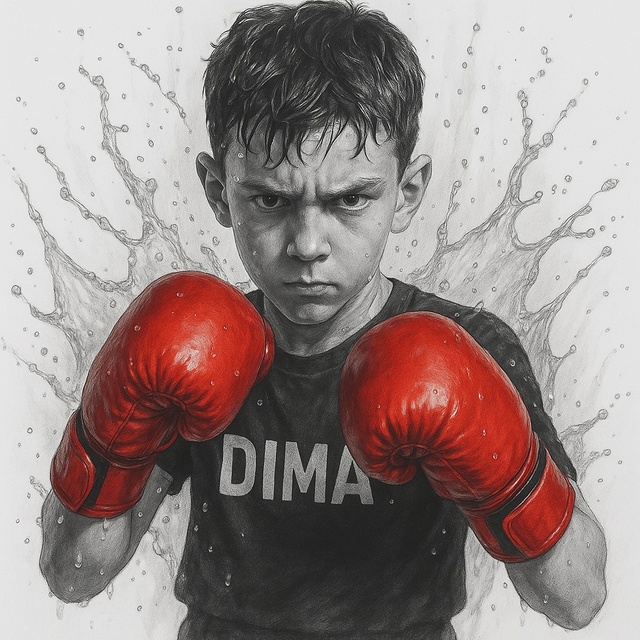 Портрет твоего сына в образе настоящего боксера, а не м...