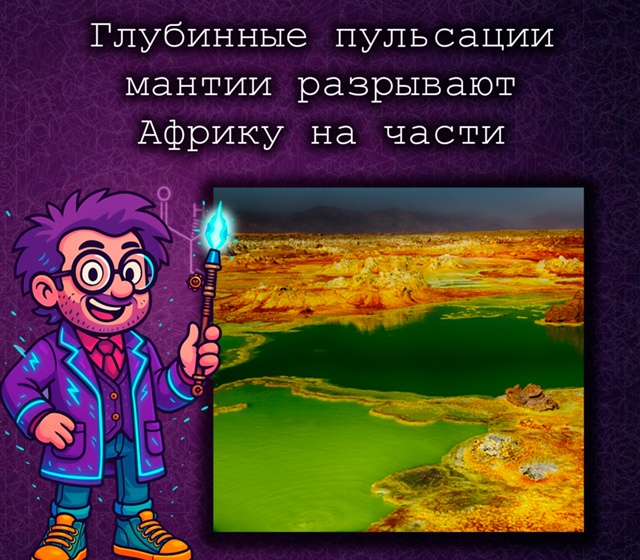 Мантия под Африкой пульсирует и разрывает континент.
?...