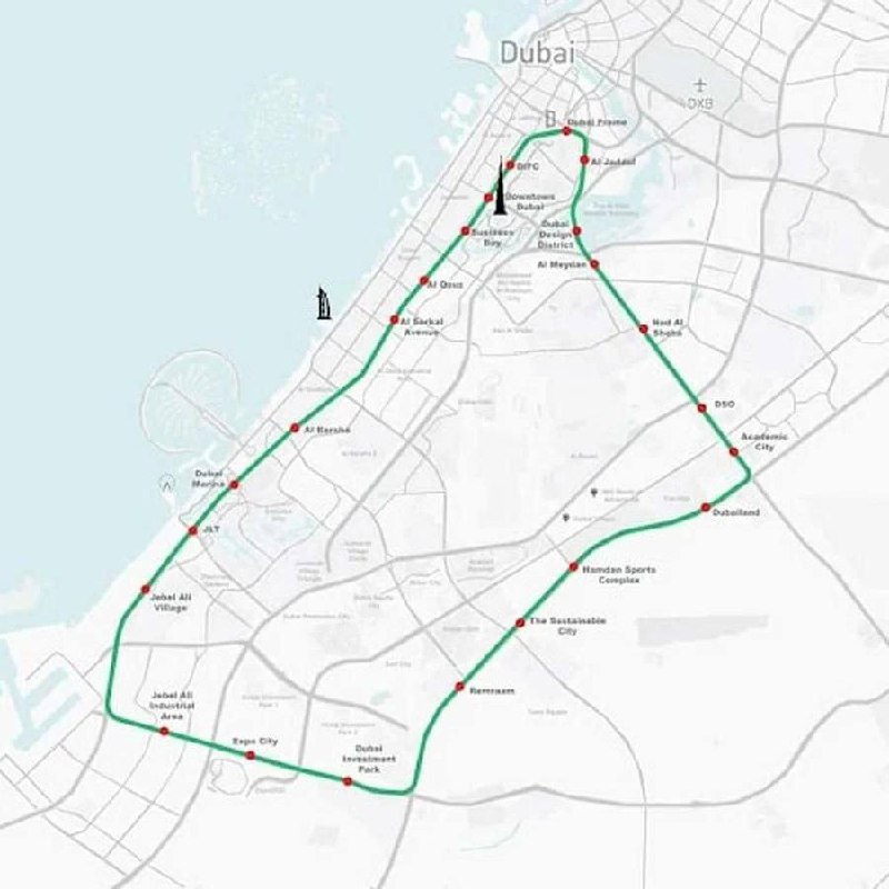 В Дубае строится 93-километровый велосипедный и пешеходный туннель с кондиционером. Проект THE LOOP