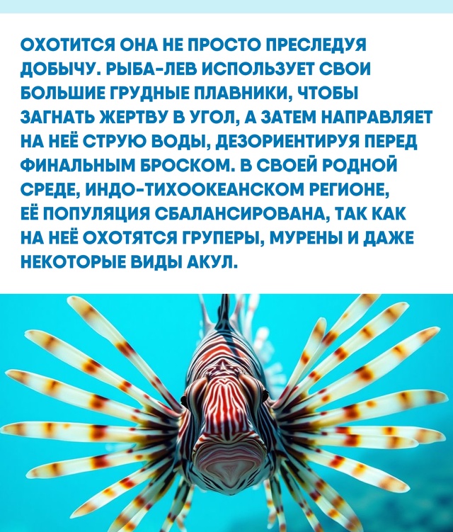 Экзотическая внешность рыбы-льва скрывает сложную эко...