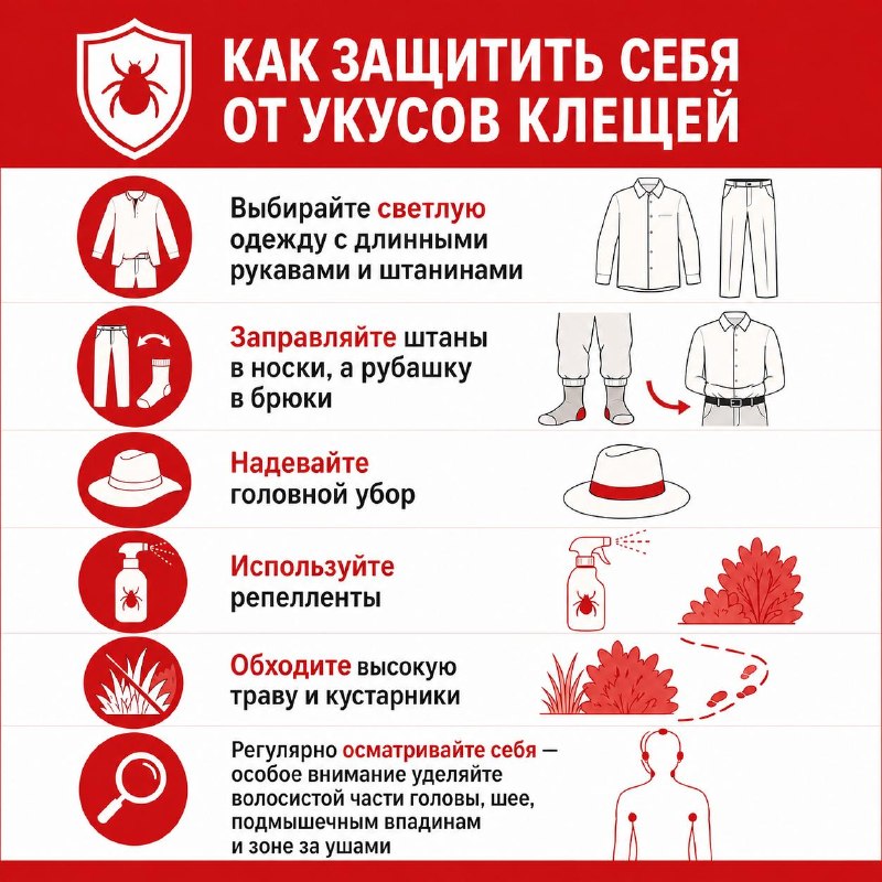 🪲 Напоминание: как избежать укуса клеща, если соберетесь на природу на праздниках