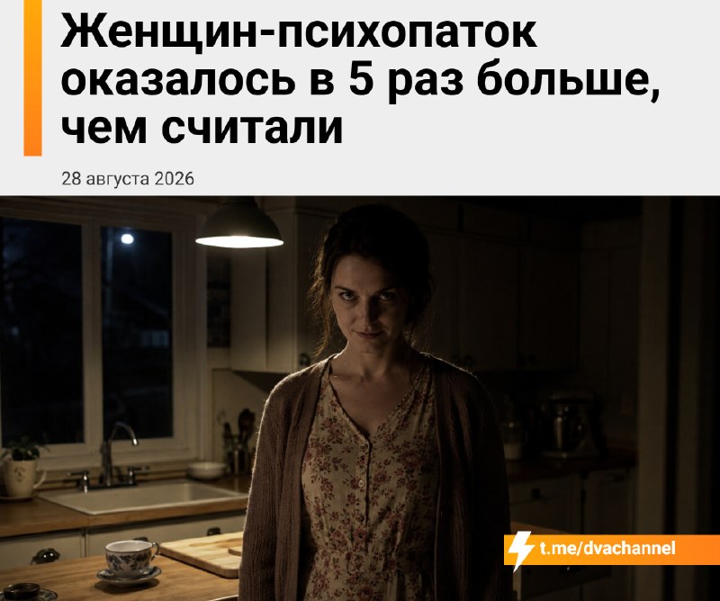 ❗️Женщин-психопаток оказалось в 5 раз больше, чем считалось раньше
Раньше соотношение мужчин и женщ