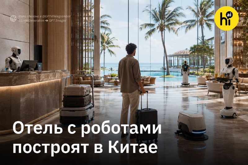 🤖 В Китае появится отель, в котором будут работать только роботы
Его построят на искусственном остр