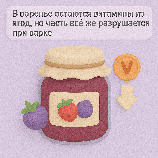 ? Витамины в сладкой банке
Варенье сохраняет часть в?...