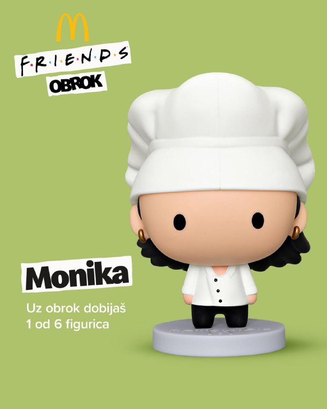 В Сербию добралась коллекция игрушек по «Друзьям» от McDonald's. Любимого персонажа можно выбрать ли