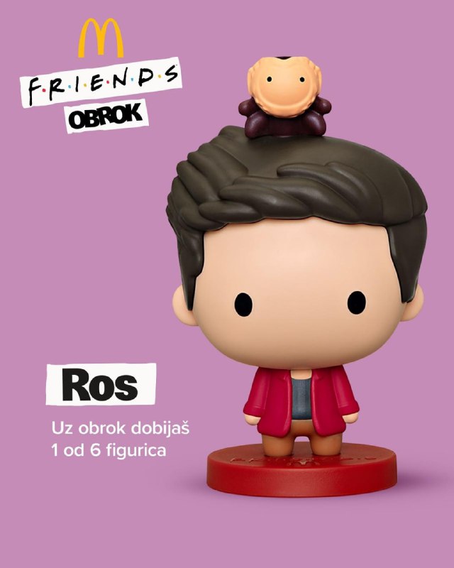 В Сербию добралась коллекция игрушек по «Друзьям» от McDonald's. Любимого персонажа можно выбрать ли