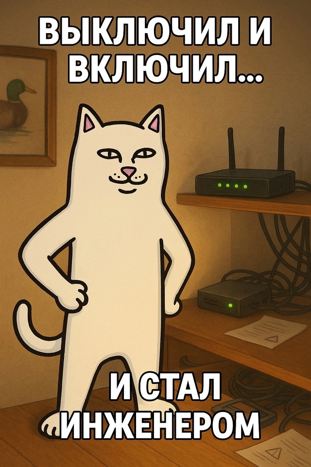 Когда перезагрузил Wi-Fi, и теперь ты IT-специалист