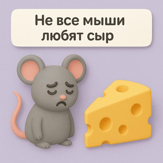 🧀 Мыши и сыр — миф
Не все мыши любят сыр — этот стерео...