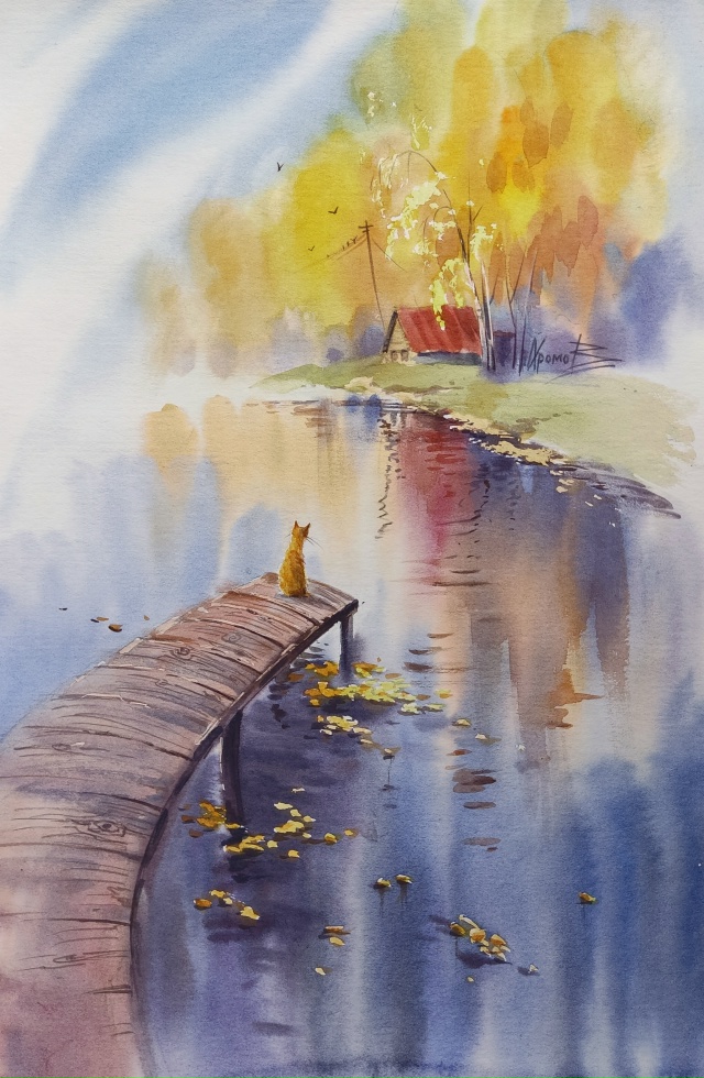 [club221471639|Художник Михаил Хромов]. Акварель, бумага, А3