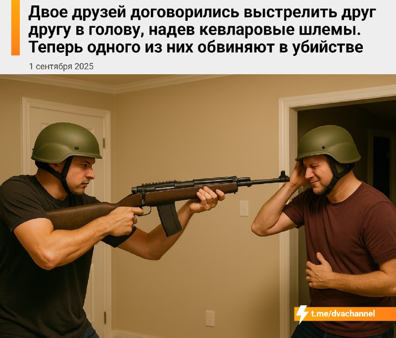 Почему тянки живут дольше парней: два друга в США решили испытать кевларовый шлем на прочность, стре