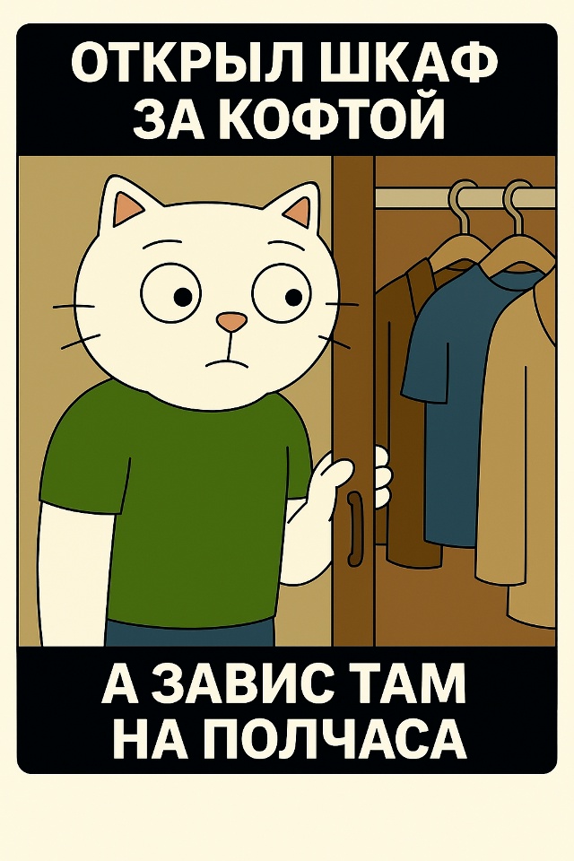 Открываешь шкаф просто чтобы взять кофту — одну, самую...