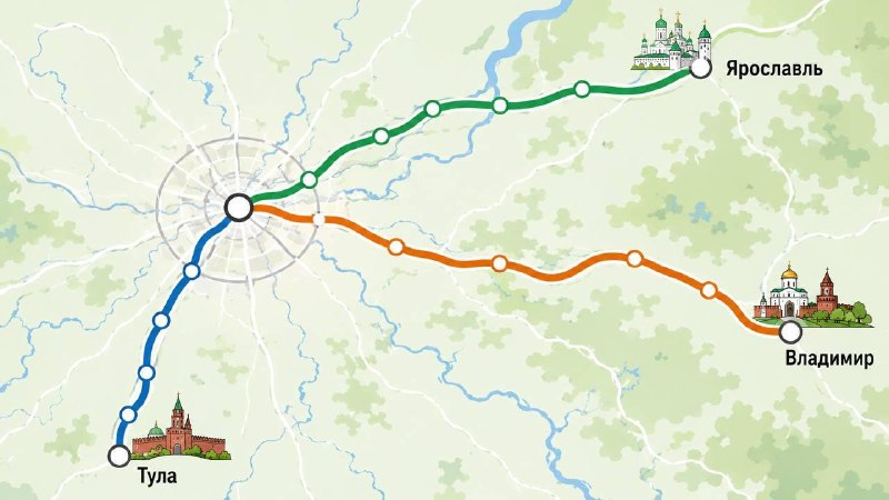 МЦД планируют продлить от Москвы до Тульской, Владимирской и Ярославской областей, — заявил Собянин.
