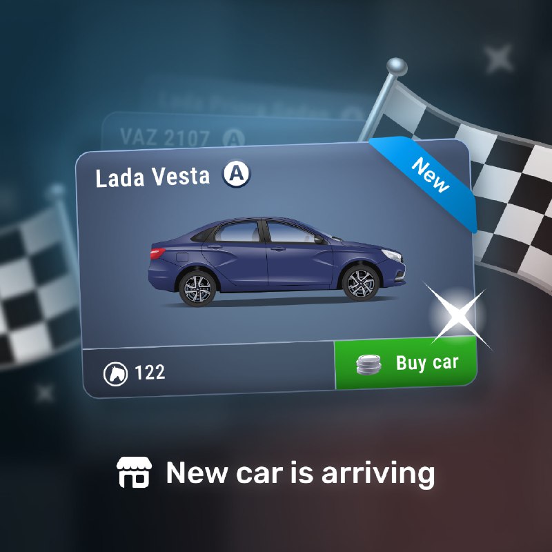 Lada Vesta в бета версии тут: t.me/race/beta?startapp=store