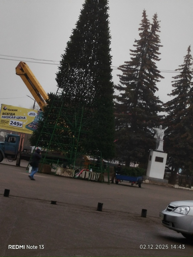 Снега нету. А ёлку ставят 🤣