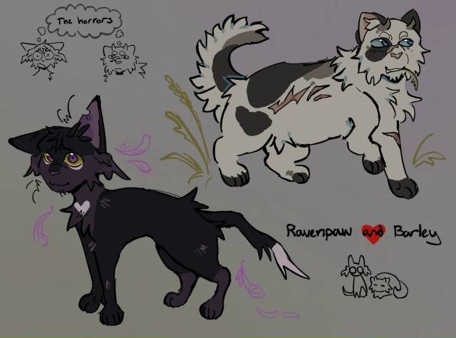 Горелый и Ячмень — иначе говоря, птичий кот и коровий к...