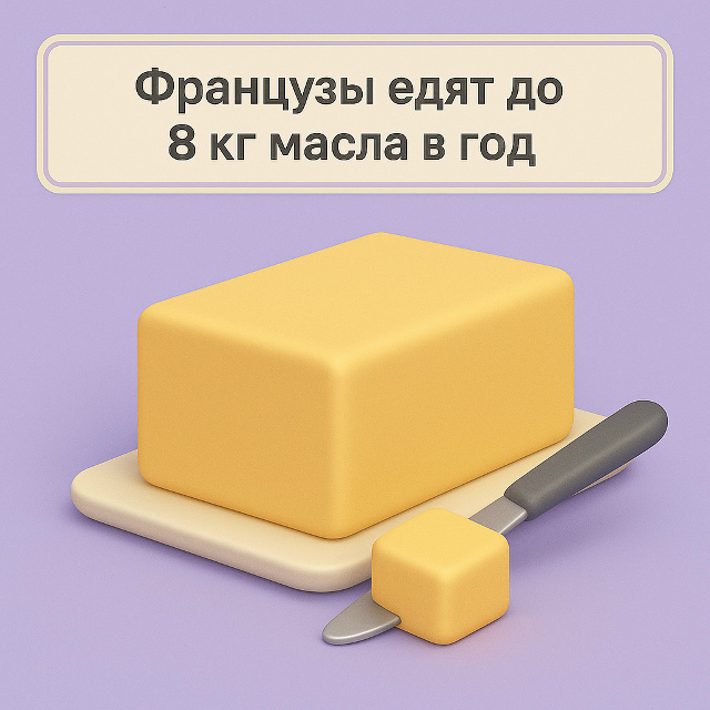 Французы едят до 8 кг масла в год.
Это не просто привычк...