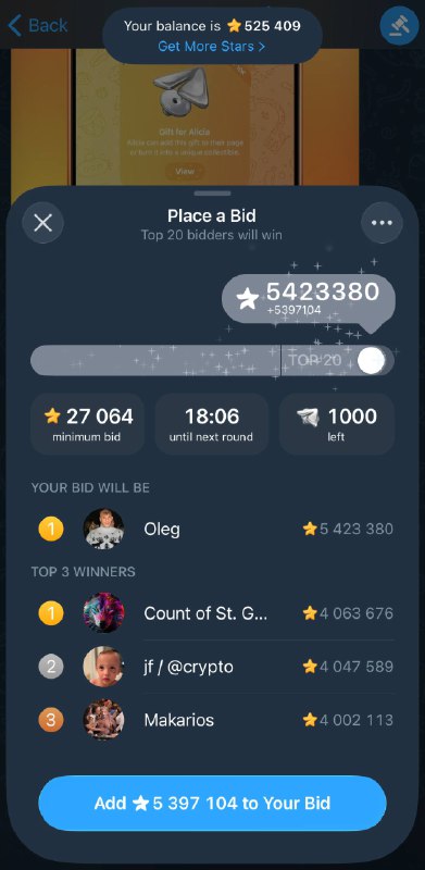 Вот это лудилка... @auction
t.me/auction/TelegramPin