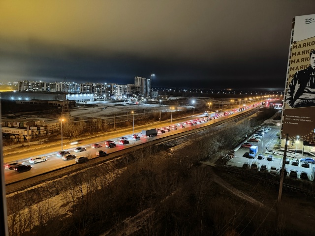 Пробка на красавинском мосту