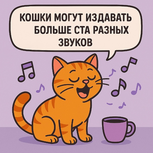 Кошки могут издавать больше ста разных звуков — от тих...