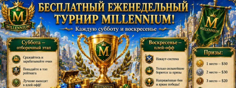 #Millennium
Не забываем заходить и тренироваться, чтобы принимать участие в бесплатных еженедельных