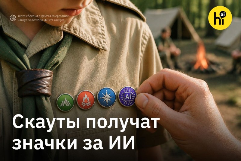 ⚙️ Скауты получат значки за применение ИИ
Британское движение скаутов обновляет программу «Исследов