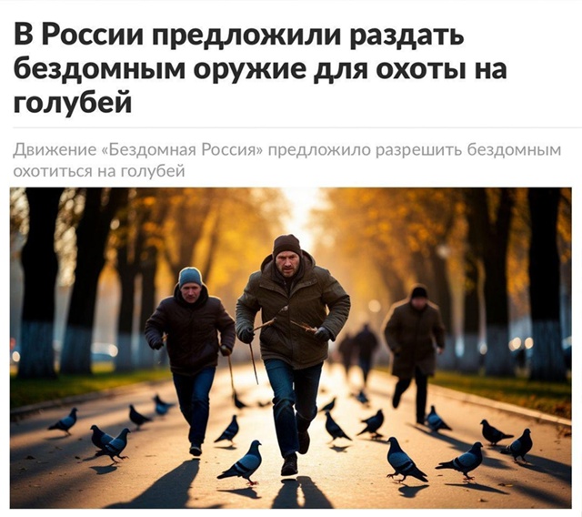 🧐 Бомжи с пневматикой против голубей: в России предло?...