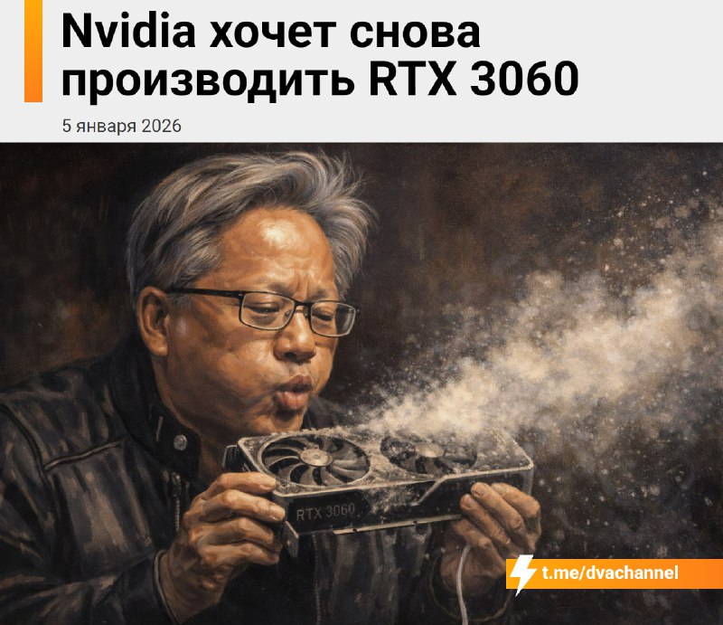 NVIDIA планирует возобновить производство видеокарт… RTX 3060: выпуск этой модели остановили в 2024