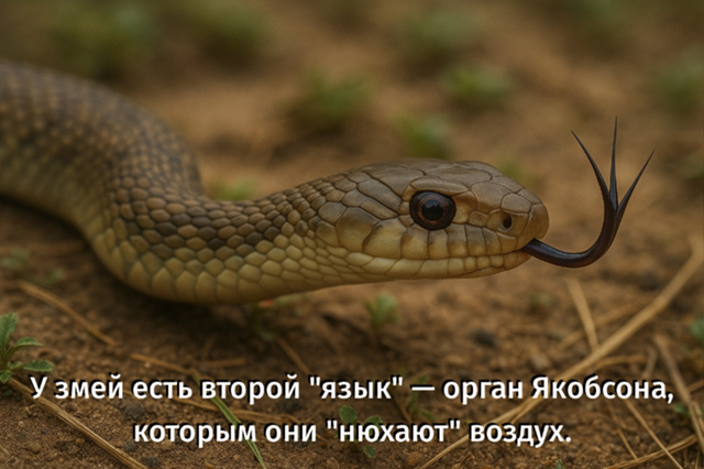 🐍 У змей есть второй «язык» —
это орган Якобсона, с по?...