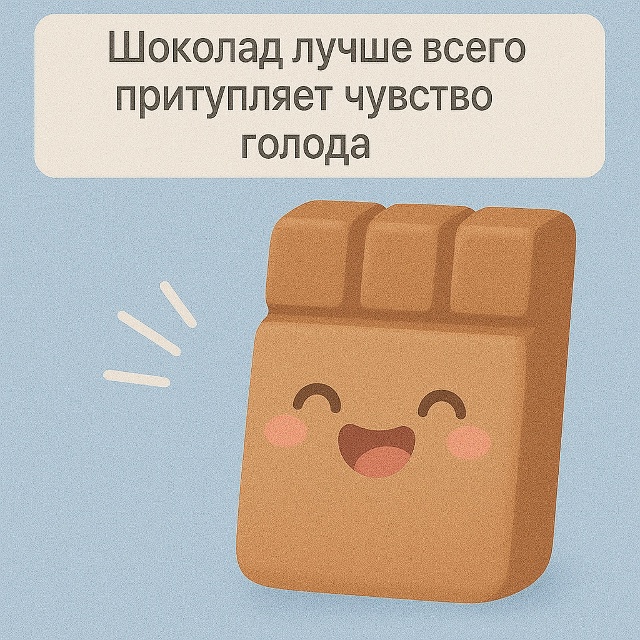 🍫 Сладкий способ обмануть голод
Шоколад способен быс...