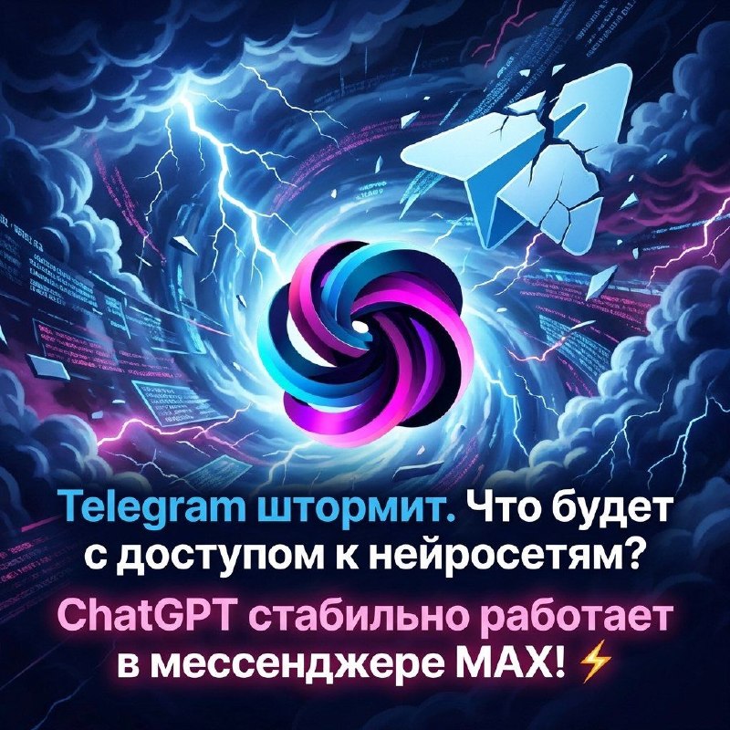 🤖 Пока мессенджеры штормит, ChatGPT в MAX работает как часы! ⏱
Сохраните доступ, делитесь с друзьям