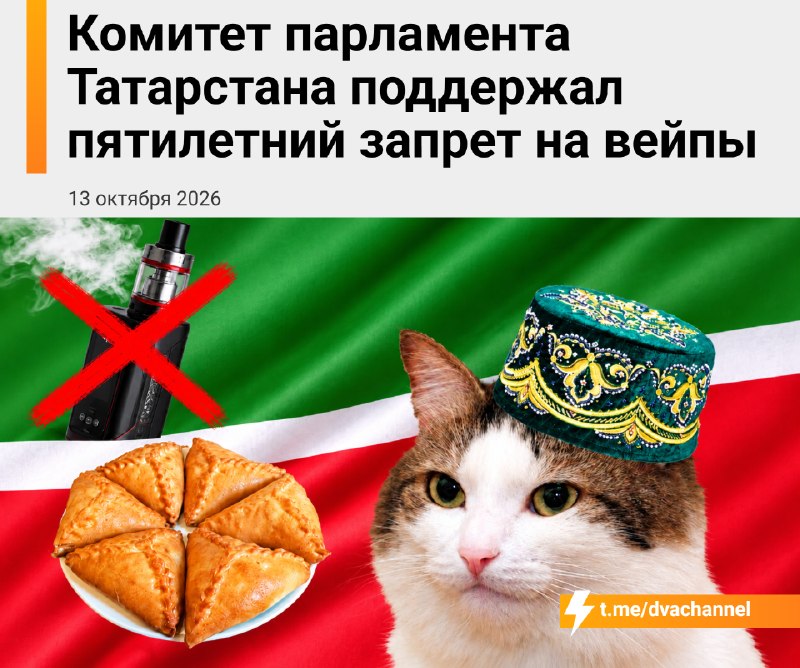 ❗️Татарам запретят парить
С 1 марта 2027 года в Татарстане планируют полностью запретить продажу эл