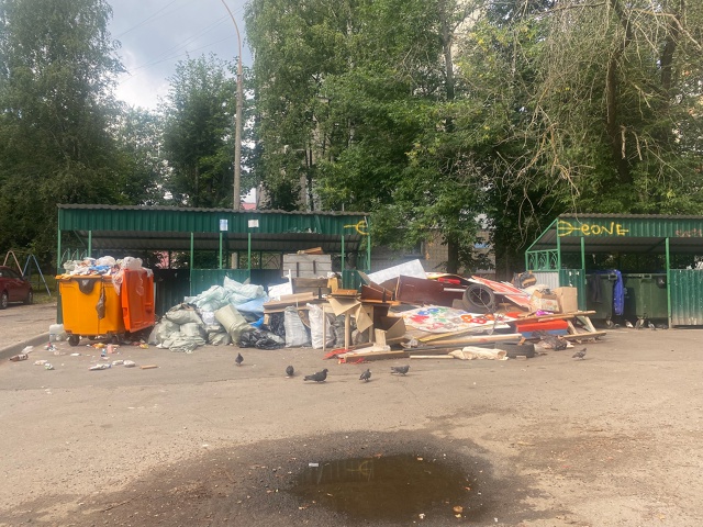 Вторую неделю в центре города , на гор валу не вывозят м...