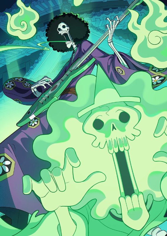 🎉Официальная иллюстрация ко дню рождения Брука из аниме «Ван-Пис»