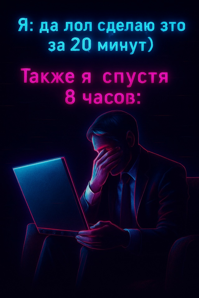 А задачу на 8 часов делаешь за 20 минут