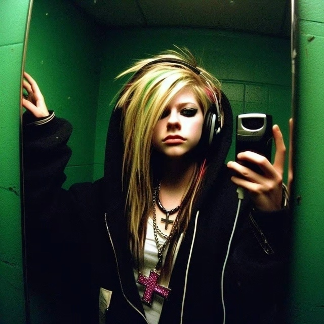 Нейросеть показала Аврил Лавин если бы та стала эмо и в...