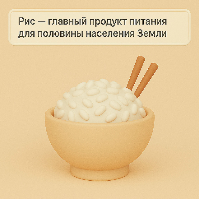 Рис кормит половину человечества ?
Рис является осно...