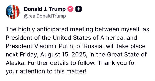 Встреча Трампа и Путина состоится на Аляске 15-го авгус?...