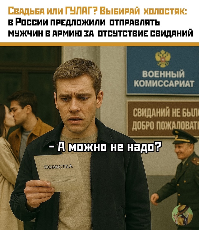 Любовь по расписанию — теперь и с повесткой?
В России ?...
