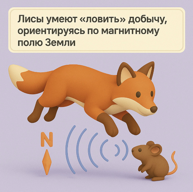 Лисы охотятся, используя магнитное поле Земли ??
Уч?...