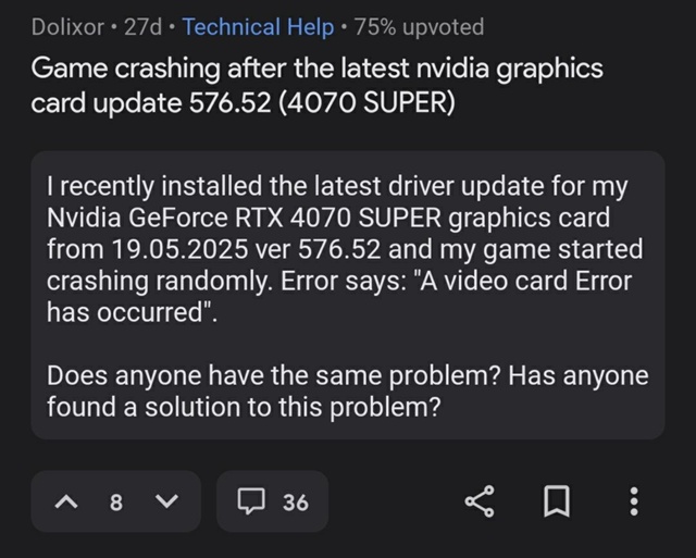 ⚡️Драйвера Nvidia убивают игры.
Геймеры ловят черный э?...