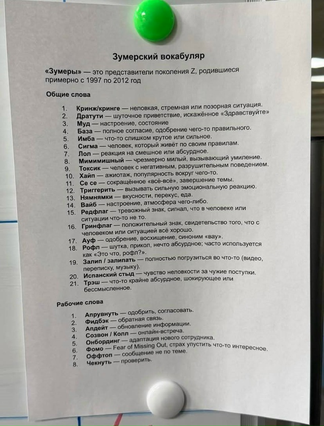 😁 Зумерские словари появились в некоторых офисах
По...