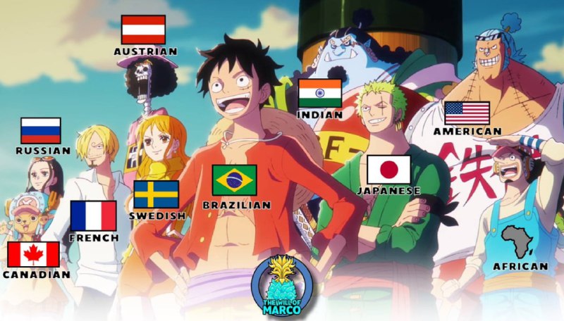 🏴‍☠️Эйитиро Ода рассказал, из каких стран были бы Пираты Соломенной Шляпы, если бы история происходи