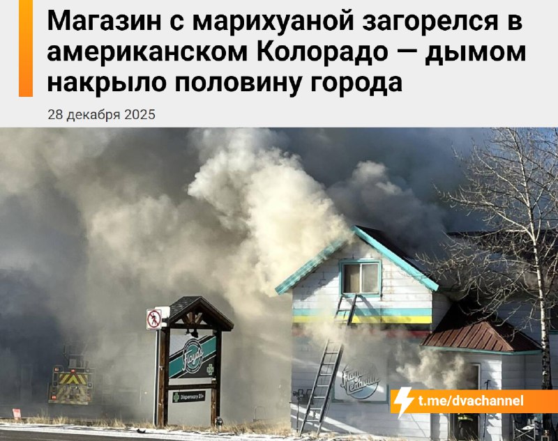 Крупный магазин марихуаны сгорел в американском штате Колорадо — дымом накрыло половину города
Пожа