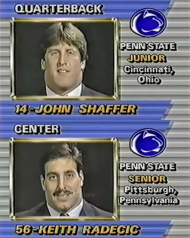 Ничего необычного, просто фотографии студенческой команды Penn State по американскому футболу 1985 г