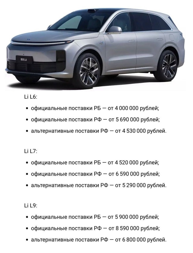 Китайский Lixiang в Беларуси продают на 2 млн рублей дешев?...
