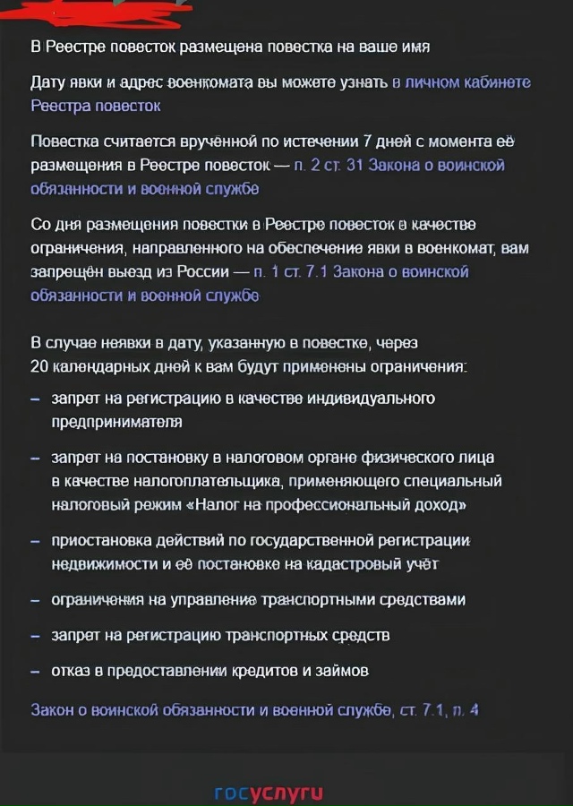 В России призывник впервые получил электронную повест...