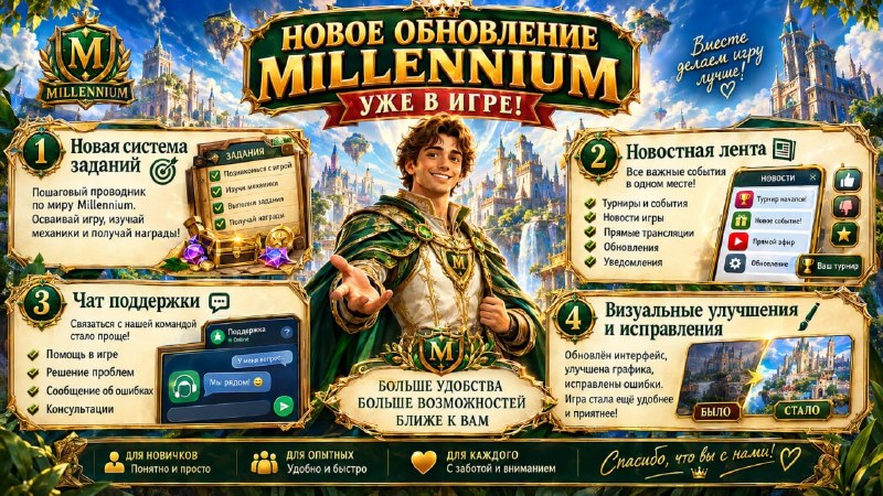#Millennium
На этот раз мы сделали большой акцент на том, чтобы Millennium становился понятнее для