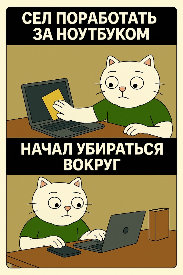 Садишься работать за ноутбук,
но первым делом начинаеш...