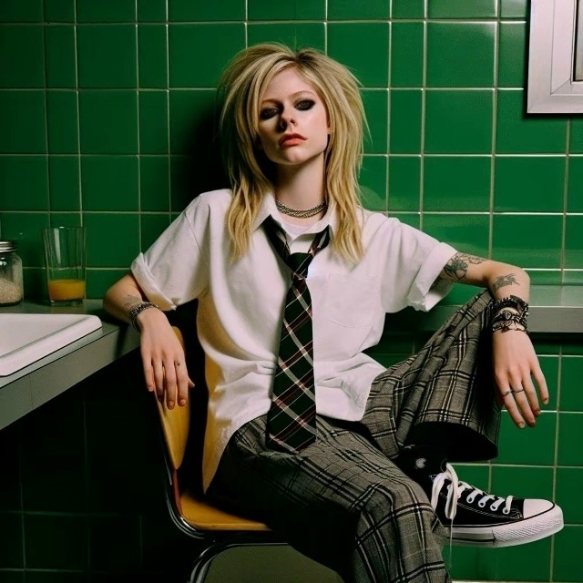 Нейросеть показала Аврил Лавин если бы та стала эмо и в...